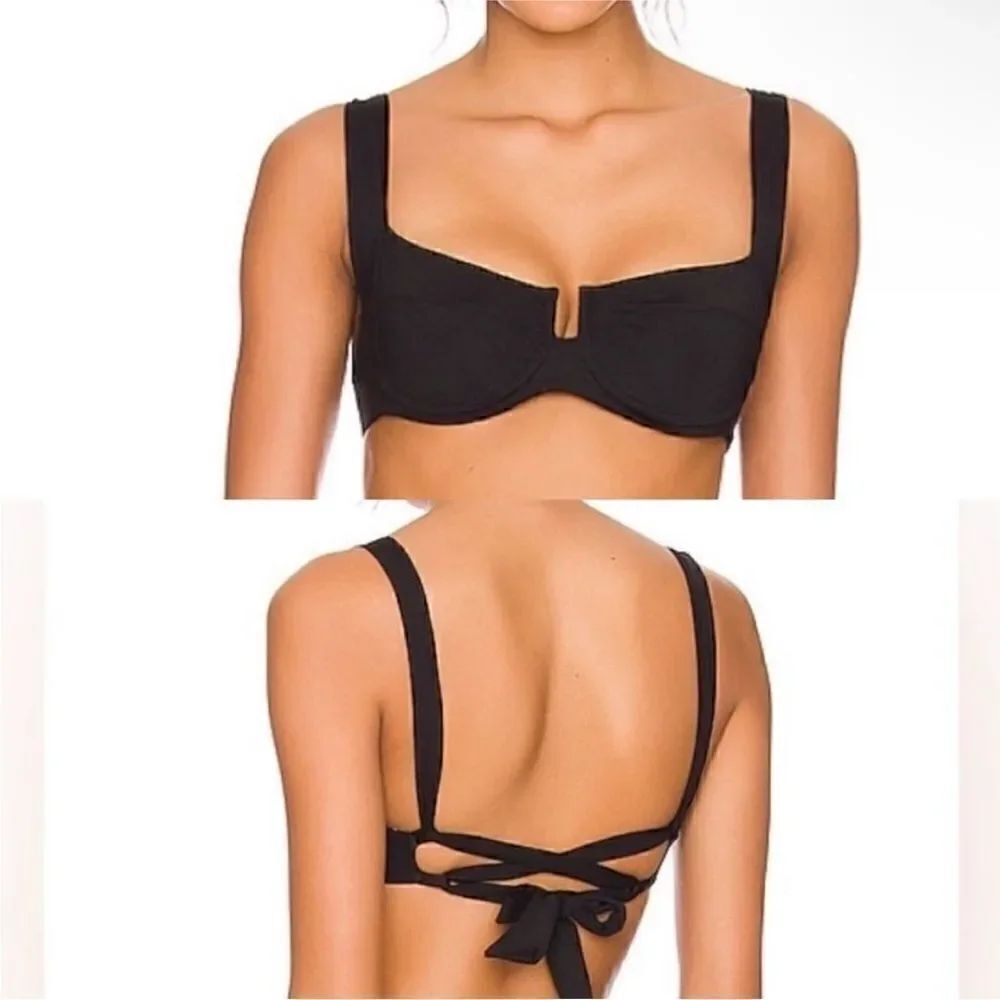 L*Space NWT Camellia Top Bikini Swim Black Size XS